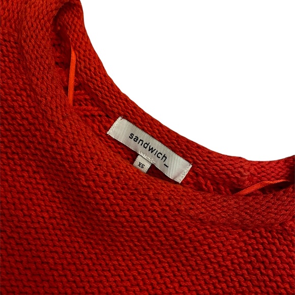 Sandwich designer red knit sweater with ribbing NWT fall/ winter … - Picture 5 of 5